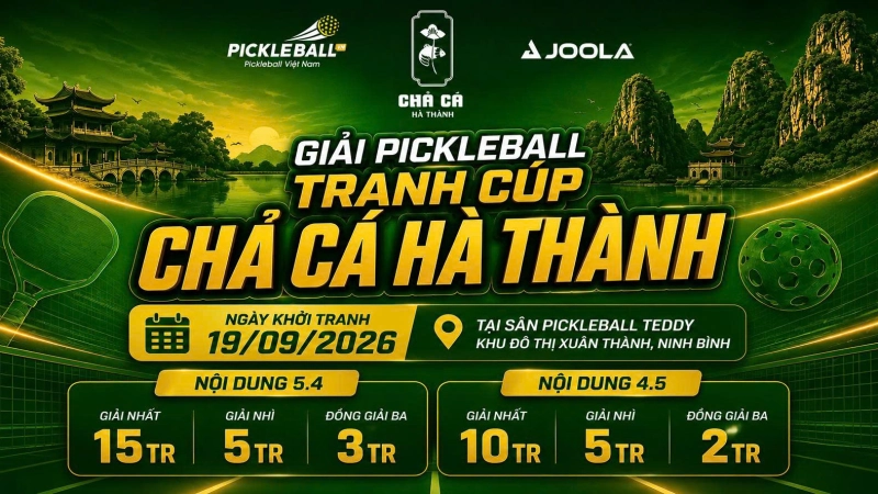 GIẢI PICKLEBALL TRANH CÚP CHẢ CÁ HÀ THÀNH - HỖN HỢP 5.4 PVNR