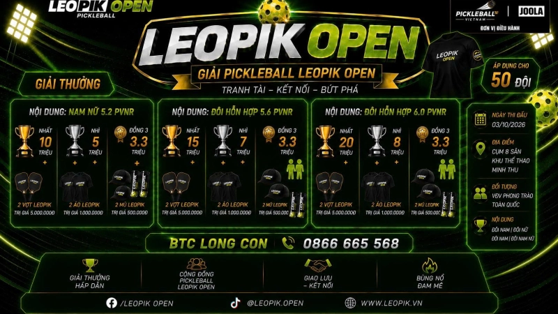 LEOPICK OPEN - ĐÔI HỖN HỢP 6.0 PVNR